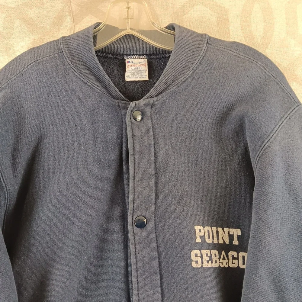 Champion Reverse Weave Point Sebago Snap Front Athletic Jacket‎ Sweatshirt XL